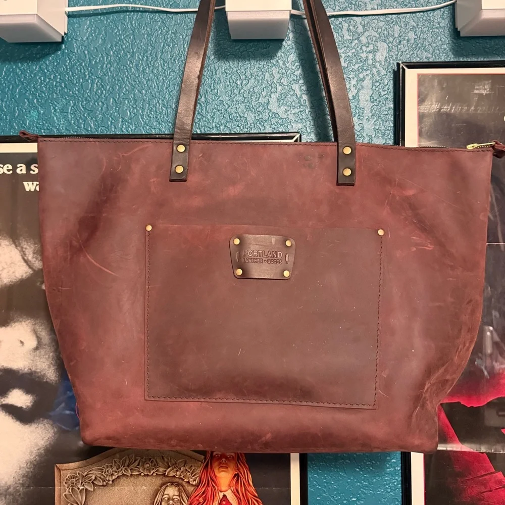 Portland Leather Goods large tote in Bordeaux - Picture 1 of 3
